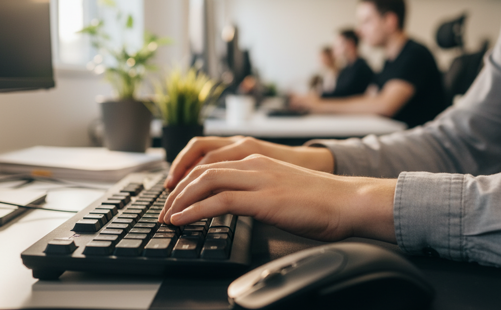 Mensen werken in kantoor